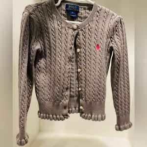 Girls size 6, POLO RALPH LAUREN KNIT CARDIGAN